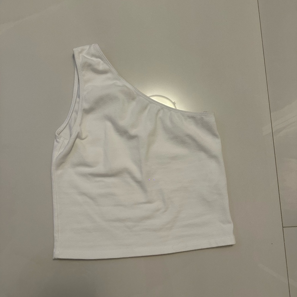 Brandy Melville one shoulder white tank top